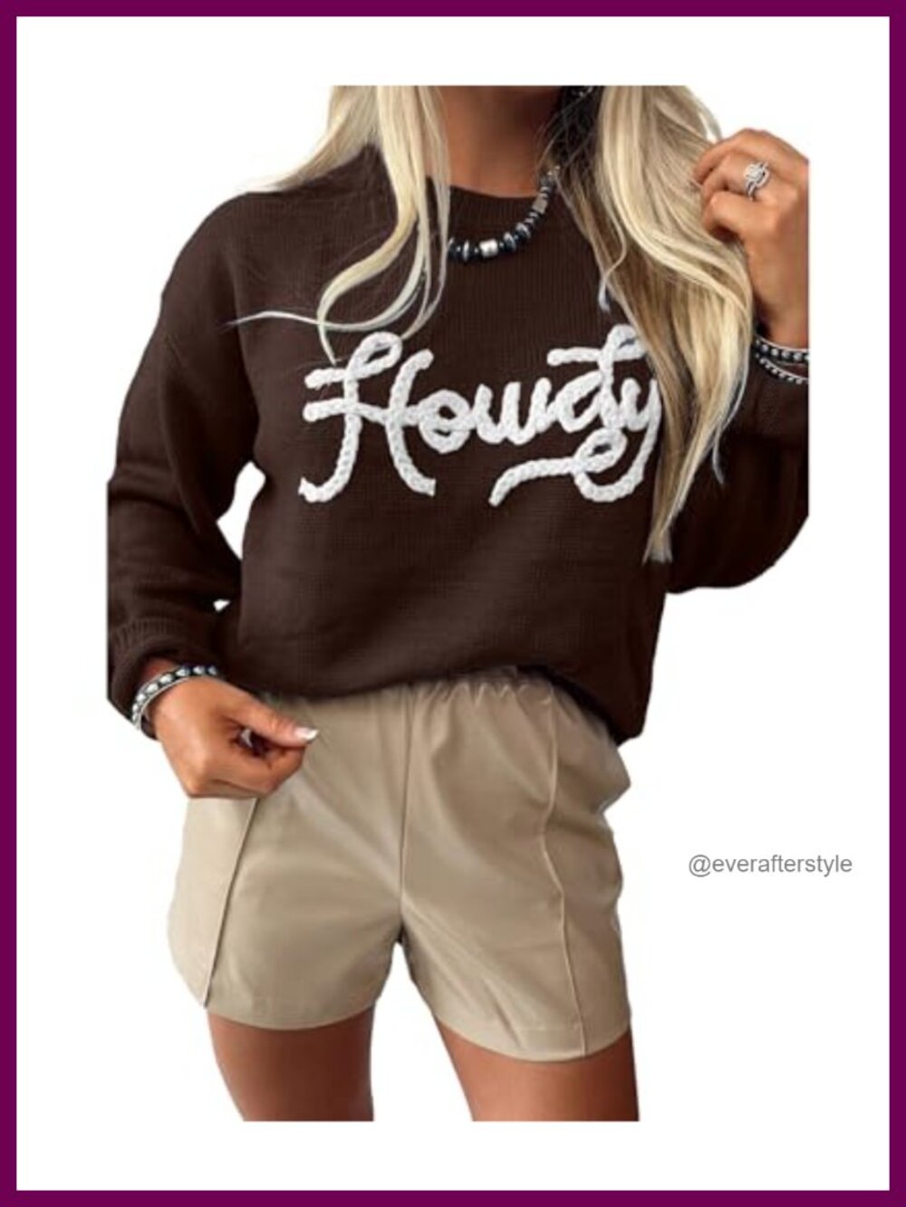 Womens Casual Pullover Sweater Bows Print Embroidered Graphic Western